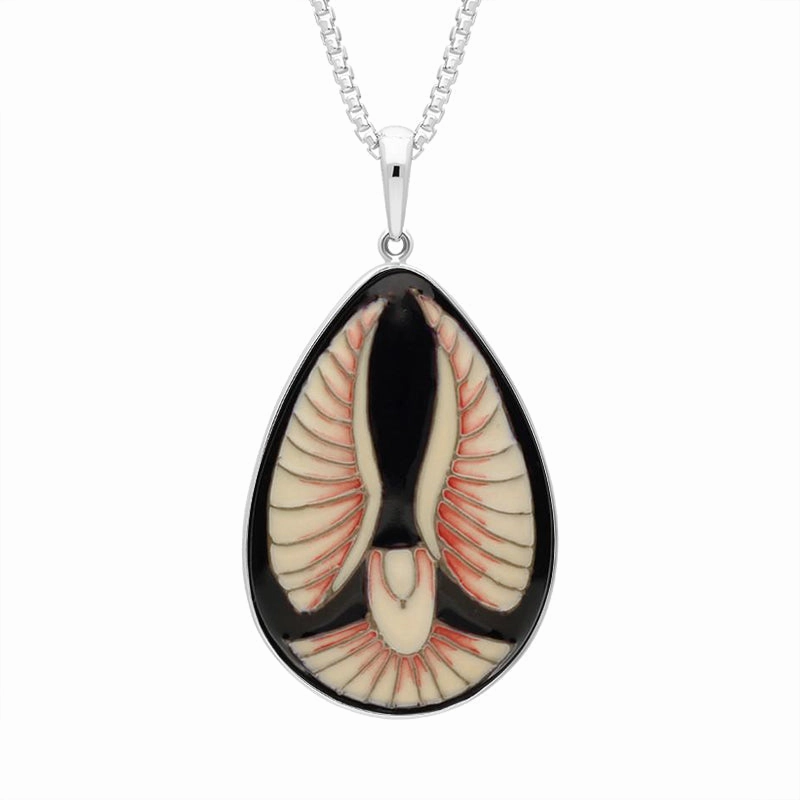 Sterling Silver Moorcroft Eagle Pear Necklace D