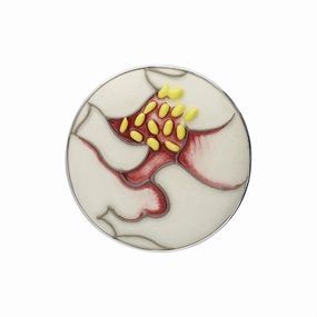 Sterling Silver Moorcroft Eyes For You Round Brooch D