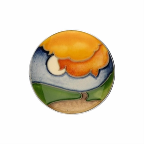 Sterling Silver Moorcroft Full Moon Round Brooch D