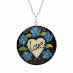 Sterling Silver Moorcroft Loved Up Round Necklace