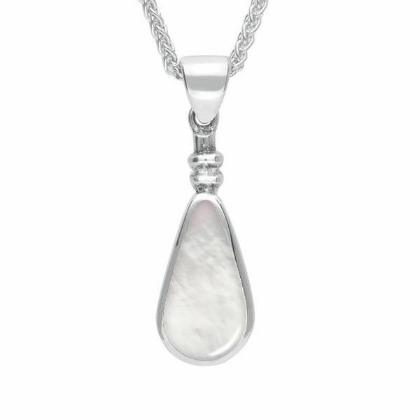 Sterling Silver Mother of Pearl Bottle Top Pear Necklace