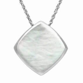 Sterling Silver Mother of Pearl Cushion Necklace