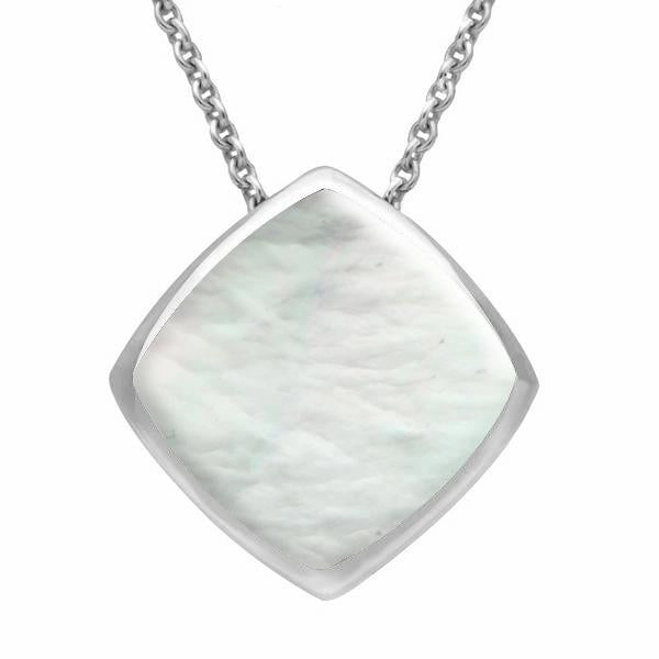 Sterling Silver Mother of Pearl Cushion Necklace