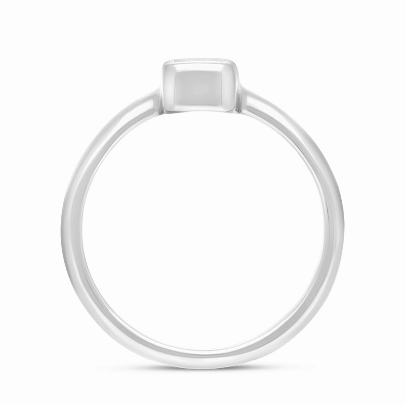 Sterling Silver Mother of Pearl Slim Oblong Ring