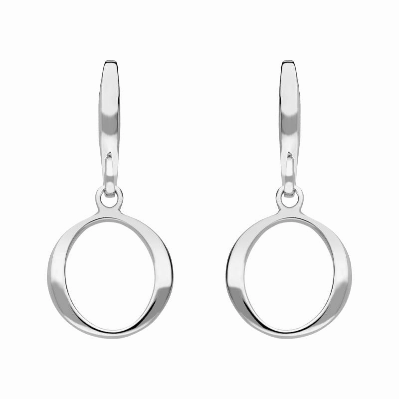 Sterling Silver Open Circle Infinity Drop Earrings D