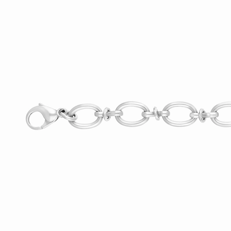 Sterling Silver Oval Link Handmade Bracelet