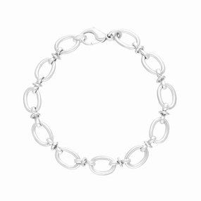 Sterling Silver Oval Link Handmade Bracelet