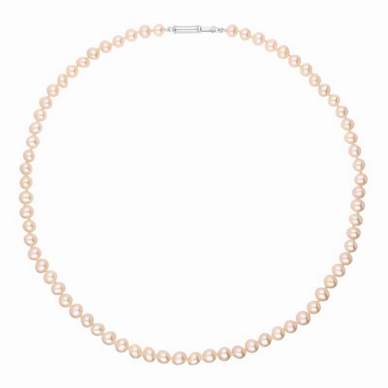 Sterling Silver Pearl Uniform Necklace D
