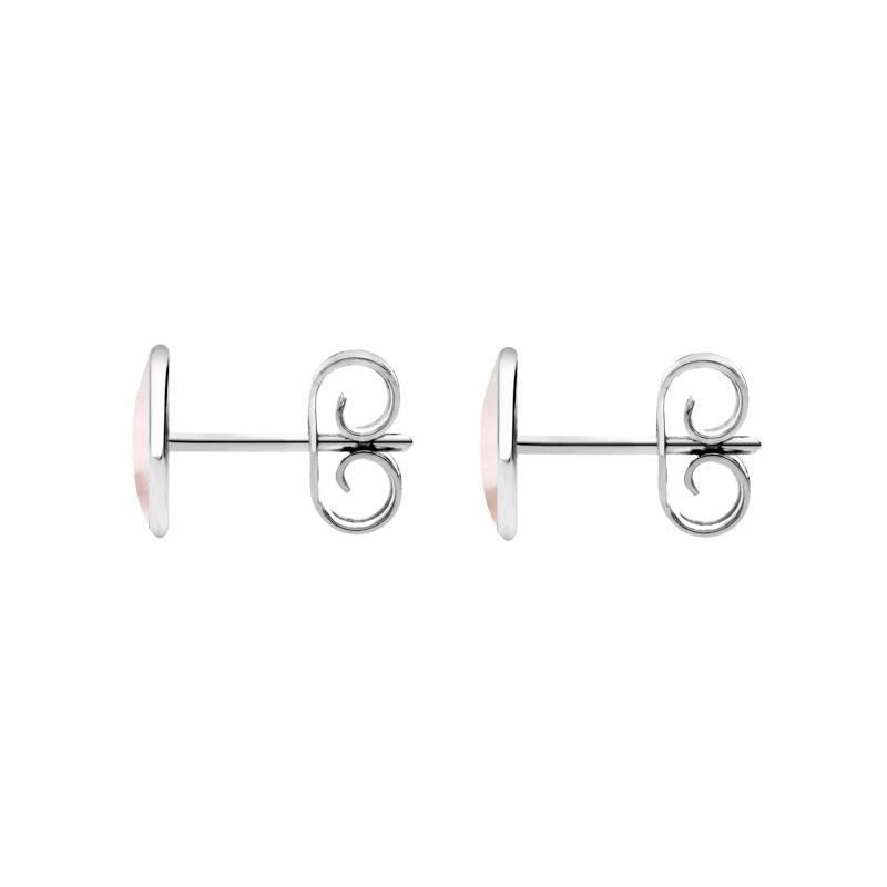 Sterling Silver Pink Mother of Pearl 7 x 5mm Classic Small Oval Stud Earrings