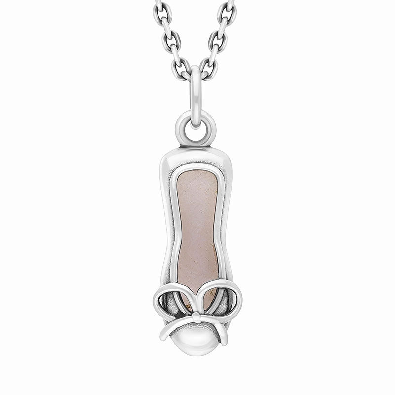 Sterling Silver Pink Mother of Pearl Ballet Slipper Pendant