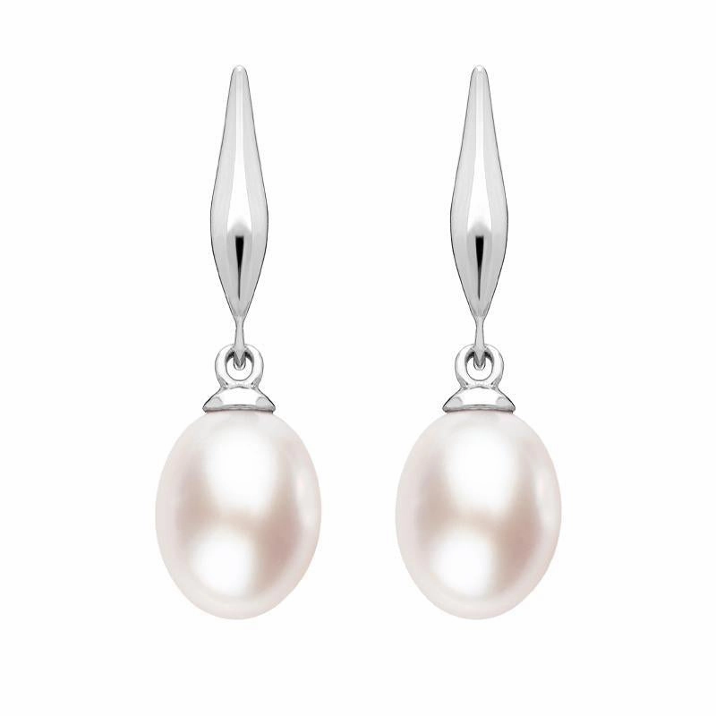 Sterling Silver Pink Pearl Drop Earrings