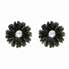 Sterling Silver Preseli Blue Stone Tuberose 6mm Stud Earrings