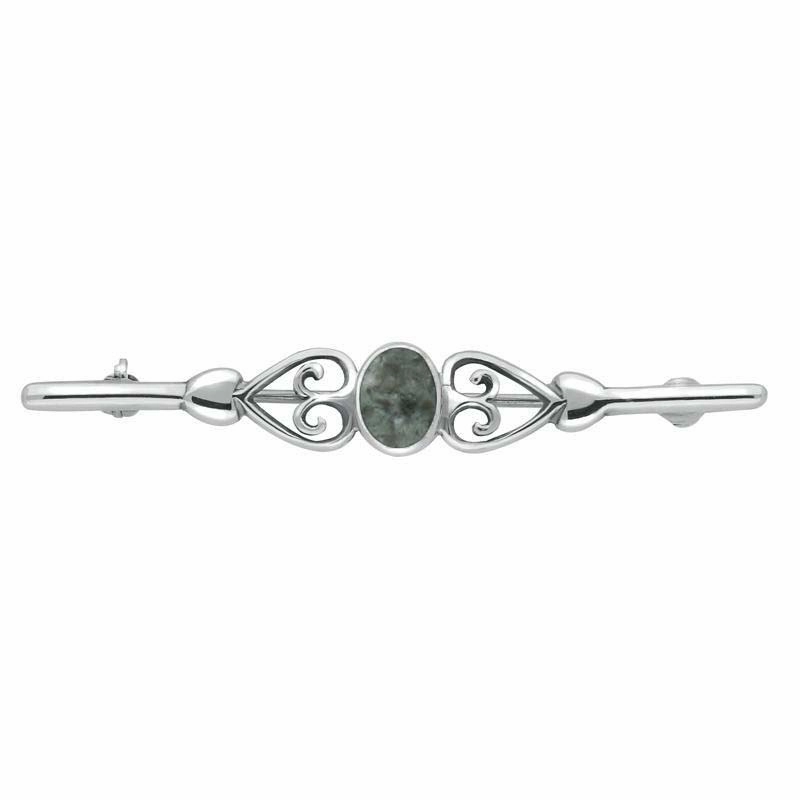 Sterling Silver Preseli Bluestone Hearts Brooch