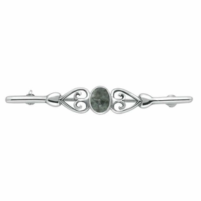 Sterling Silver Preseli Bluestone Hearts Brooch