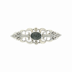 Sterling Silver Preseli Bluestone Pierced Bar Brooch