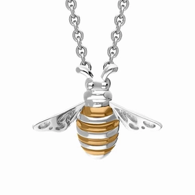 Sterling Silver Rose Gold Plated Bee Small Pendant