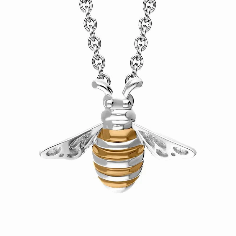 Sterling Silver Rose Gold Plated Bee Small Pendant