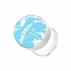 Sterling Silver Royal Crown Derby Mikado Turquoise Oval Ring D