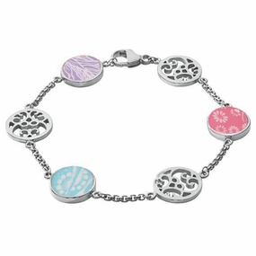 Sterling Silver Royal Crown Derby Mixed Mikado Flore Bracelet D