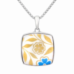 Sterling Silver Royal Crown Derby Sudbury Cushion Necklace