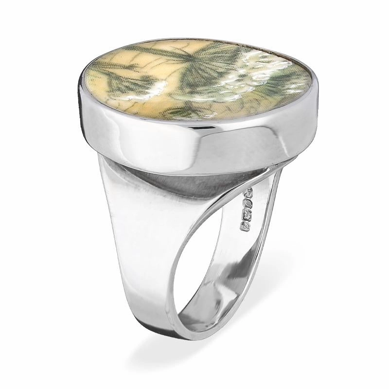 Sterling Silver Royal Doulton China Wind In The Willows Dandelions Round Ring