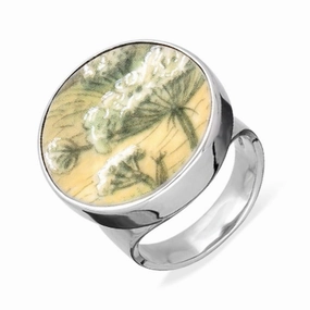 Sterling Silver Royal Doulton China Wind In The Willows Dandelions Round Ring