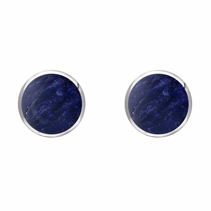 Sterling Silver Sodalite 6mm Classic Medium Round Stud Earrings