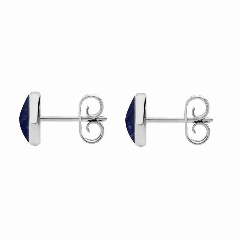Sterling Silver Sodalite 6mm Classic Medium Round Stud Earrings