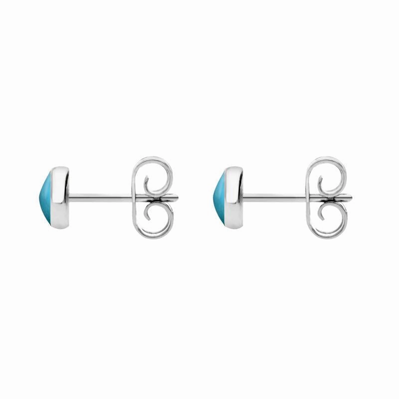 Sterling Silver Turquoise 5mm Classic Small Round Stud Earrings