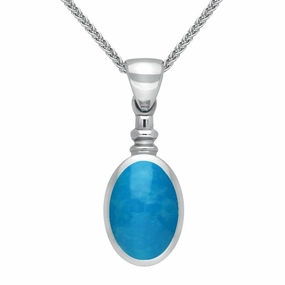 Sterling Silver Turquoise Bottletop Necklace