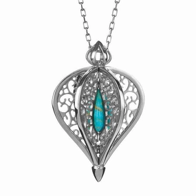 Sterling Silver Turquoise Flore Filigree Small Necklace