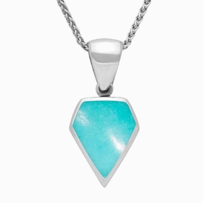 Sterling Silver Turquoise Kite Shaped Necklace