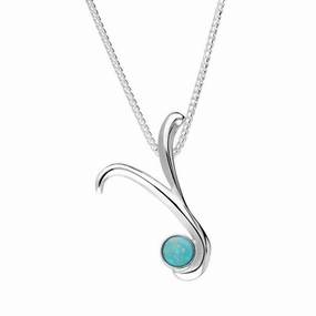 Sterling Silver Turquoise Love Letters Initial Y Necklace