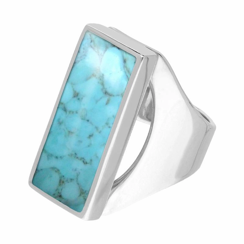 Sterling Silver Turquoise Medium Oblong Ring