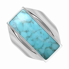 Sterling Silver Turquoise Medium Oblong Ring