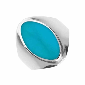 Sterling Silver Turquoise Oval Ring