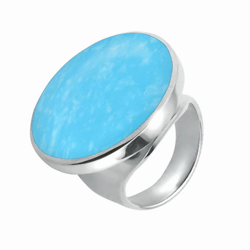 Sterling Silver Turquoise Round Sterling Silver Small Ring