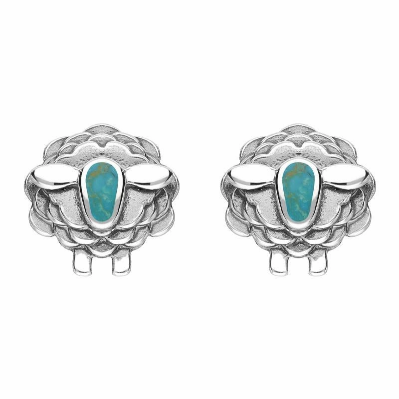 Sterling Silver Turquoise Sheep Two Piece Set