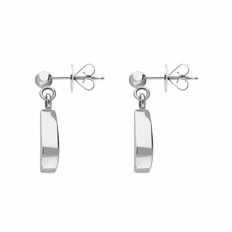Sterling Silver Whitby Jet Dinky Pear Drop Earrings