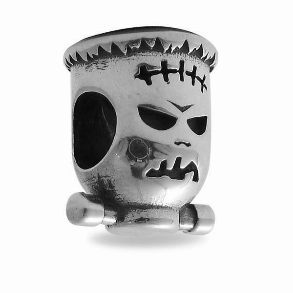 Sterling Silver Whitby Jet Frankenstein Charm