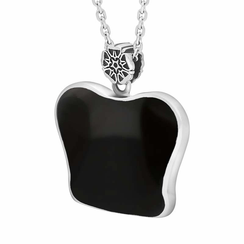 Sterling Silver Whitby Jet King's Coronation Hallmark Medium Crown Emblem Necklace D