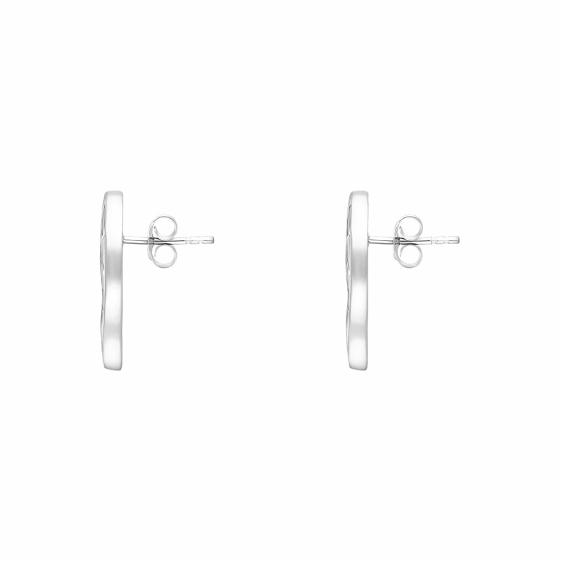 Sterling Silver Whitby Jet White Mother Of Pearl Ammonite Earrings D