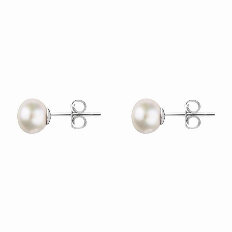 Sterling Silver White Freshwater Pearl 4mm Stud Earrings