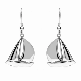 Sterling Silver Yacht Boat Hook Drop Earrings D