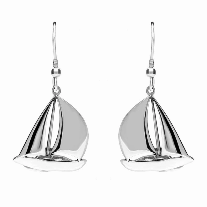 Sterling Silver Yacht Boat Hook Drop Earrings D