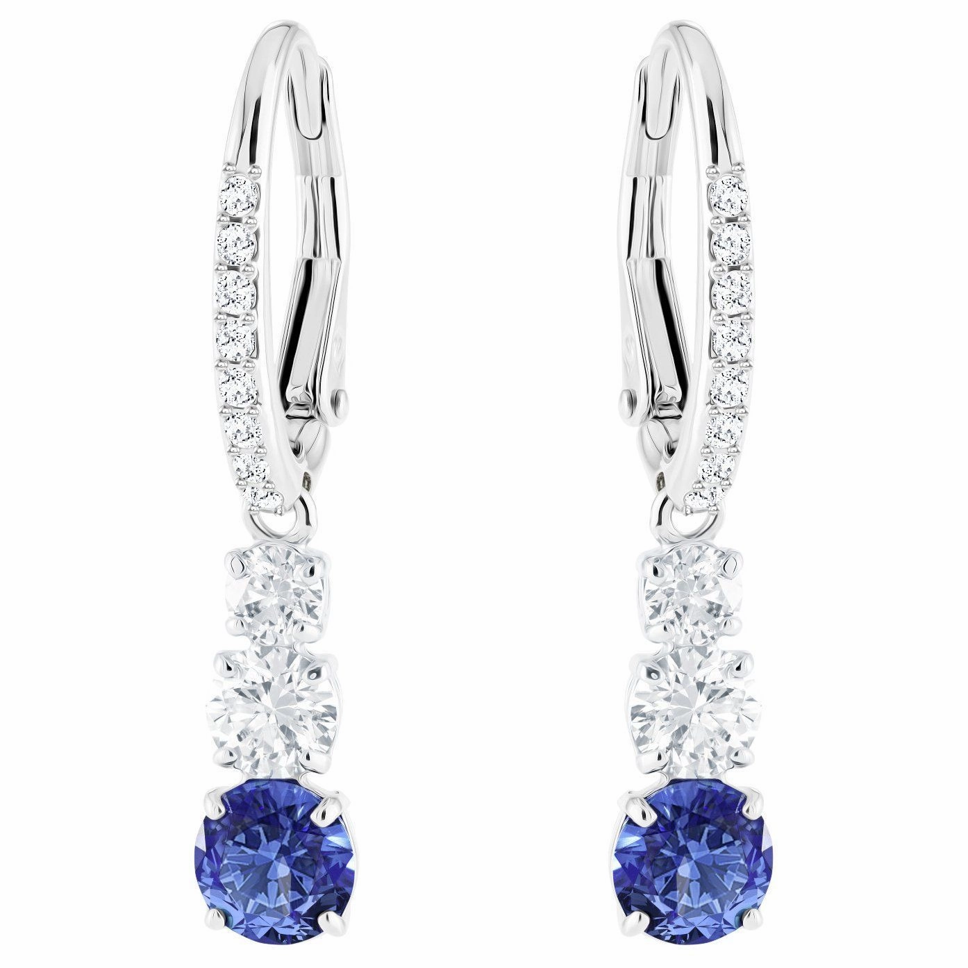 Swarovski Attract Trilogy Blue Crystal Drop Earrings