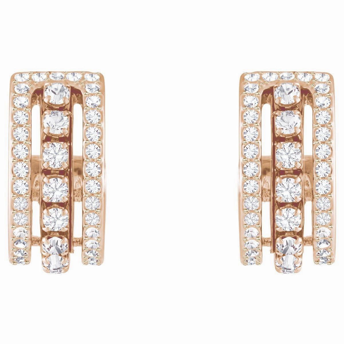 Swarovski Further White Crystal Rose Gold Plated Hoop Earrings