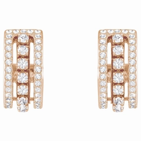 Swarovski Further White Crystal Rose Gold Plated Hoop Earrings