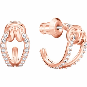 Swarovski Lifelong Rose Gold Crystal Hoop Earrings