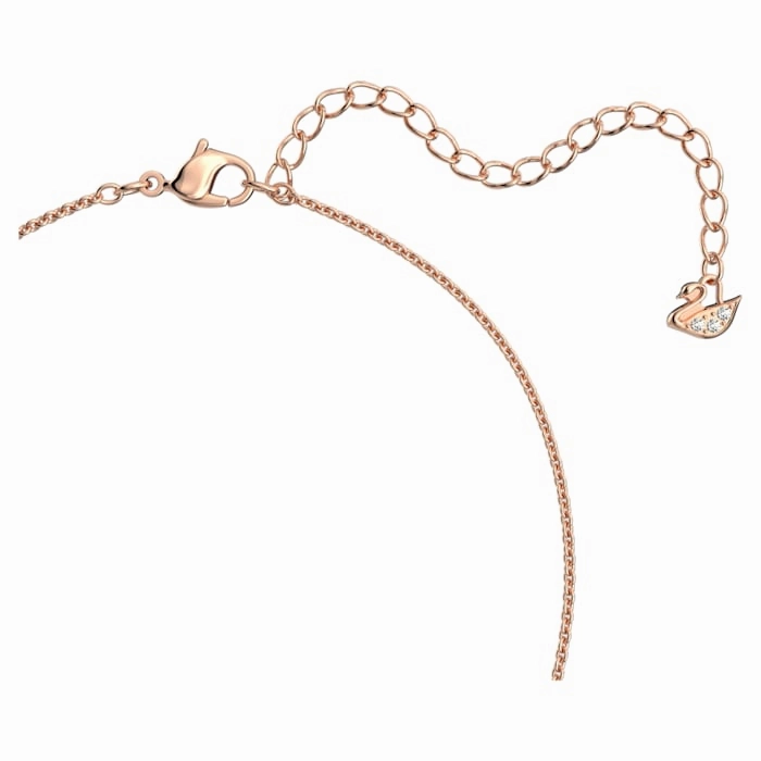 Swarovski Lovely Rose Gold Tone Plated White Crystal Heart Necklace